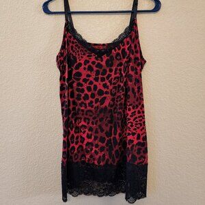 Lane Bryant Leopard Print and Lace Red Camisole Sz 14/16